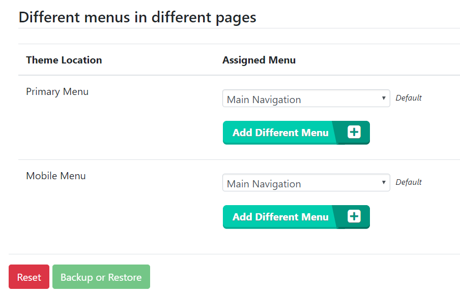 different-menus